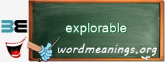 WordMeaning blackboard for explorable